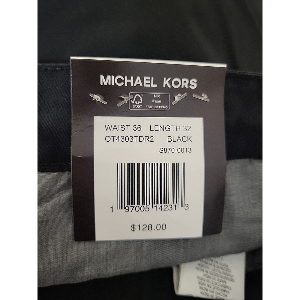 Michael Kors Mens 36x32 Pleat Drawstring Pants Stretch Casual Minimal Preppy NWT - Picture 3 of 10
